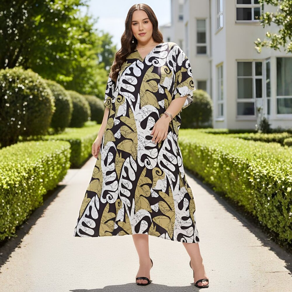 Gypsie Blu Women Plus Size Polyester Caftan Dress Long Maxi Kimono Dresses Gowns